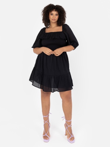 Lovedrobe Black Square Neck Mini Dress