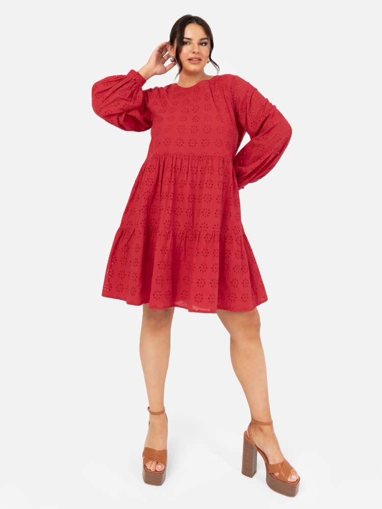 Broderie smock dress hotsell